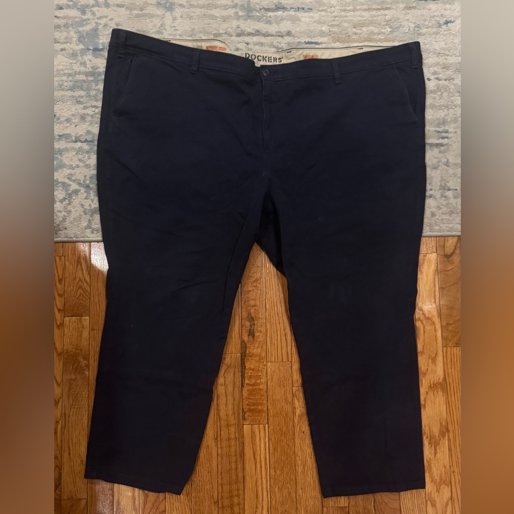 Dockers 58 x 30 Tapered Fit Stretch Straight Navy Ultimate Chino Big and Tall